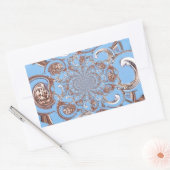 ヴィンテージ万華鏡のように千変万化するパターンアートプリント 長方形シール (封筒)