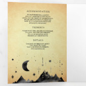 ヴィンテージ三日月結婚相 三つ折り招待状 (内部最初)