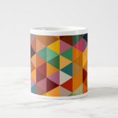 ヴィンテージ三角形のパターンの背景。 ジャンボコーヒーマグカップ (正面)