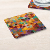 ヴィンテージ三角形のパターンの背景。 スクエアペーパーコースター (アングル)