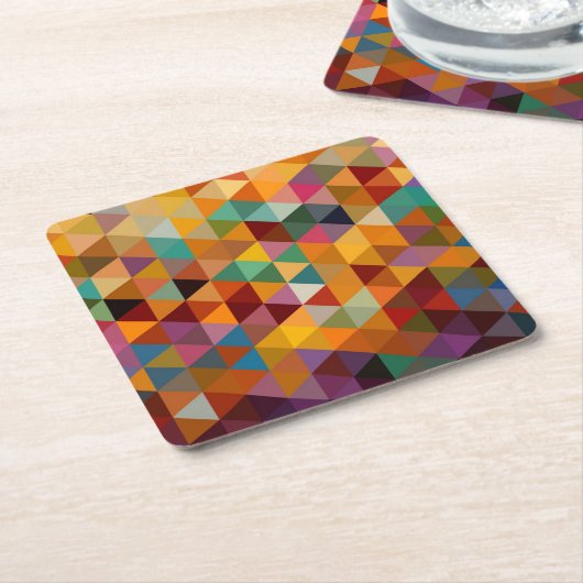 ヴィンテージ三角形のパターンの背景。 スクエアペーパーコースター (アングル)