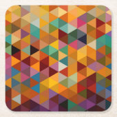 ヴィンテージ三角形のパターンの背景。 スクエアペーパーコースター (正面)