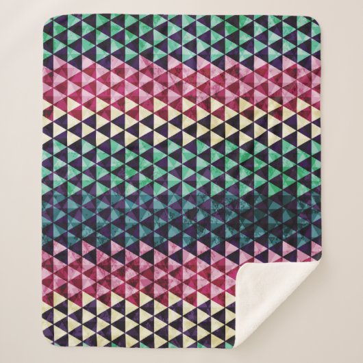ヴィンテージ三角形の継ぎ目なしパターン シェルパブランケット (正面)