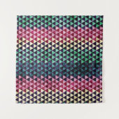 ヴィンテージ三角形の継ぎ目なしパターン タペストリー (正面(横))