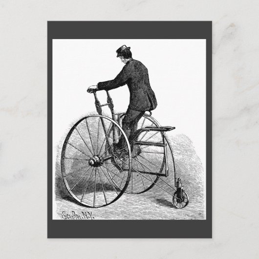 ヴィンテージ三輪ビクトリアン自転車 ポストカード (正面)