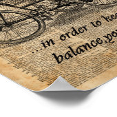 ヴィンテージ三輪車辞書アート自転車引用文 ポスター (角)