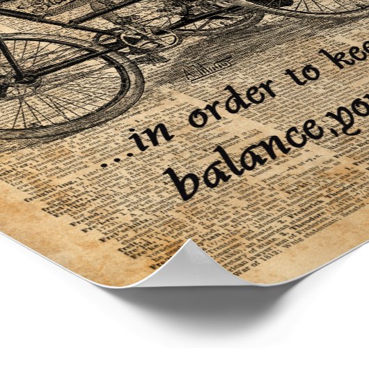 ヴィンテージ三輪車辞書アート自転車引用文 ポスター (角)