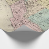 ヴィンテージ上のウィスコンシンの地図（1878年） ラッピングペーパー (角)