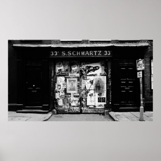 ヴィンテージ上の古い店のファサード通り ポスター (正面)