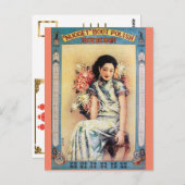 ヴィンテージ上海中国ブートポーランド女性Ad ポストカード (正面/裏面)