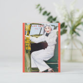 ヴィンテージ上海雑誌女性ドライバー ポストカード (スタンド正面)