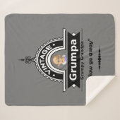 ヴィンテージ不機嫌おじいちゃん今すぐ行遠くにおもしろい シェルパブランケット (正面(横))