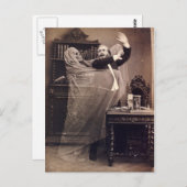 ヴィンテージ不気味おもしろいビクトリアン幽霊ポートレート ポストカード (正面/裏面)