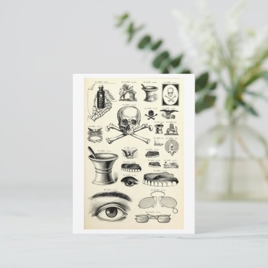 ヴィンテージ不気味なイラストはがき ポストカード (スタンド正面)