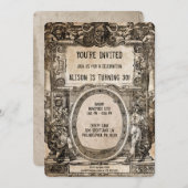 ヴィンテージ不気味なカスタマイズ可能パーティの招待状 招待状 (正面/裏面)