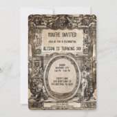 ヴィンテージ不気味なカスタマイズ可能パーティの招待状 招待状 (正面)