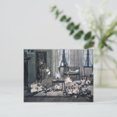 ヴィンテージ不気味なクランプスとサンタ ポストカード (スタンド正面)