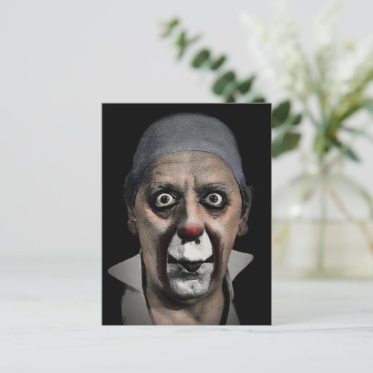 ヴィンテージ不気味なグルックザピエロ顔 ポストカード (スタンド正面)