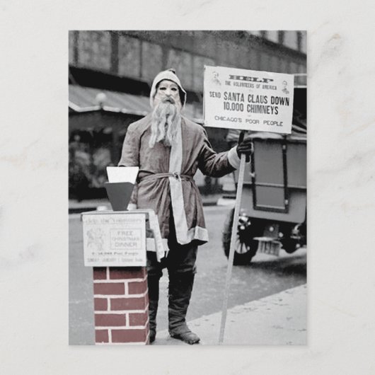 ヴィンテージ不気味なサンタクリスマスポストカード ポストカード (正面)