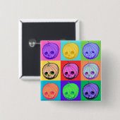 ヴィンテージ不気味なジャックオランタン色ポップ・アートの 缶バッジ (正面&裏面)