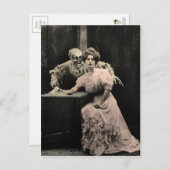 ヴィンテージ不気味なスケルトンポストカード ポストカード (正面/裏面)