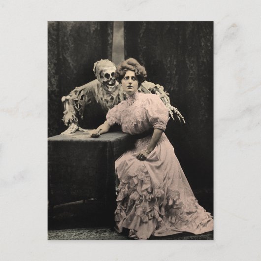 ヴィンテージ不気味なスケルトンポストカード ポストカード (正面)