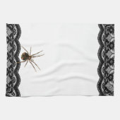 ヴィンテージ不気味なスパイダーレースゴシックハロウィーン キッチンタオル (横)