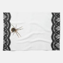 ヴィンテージ不気味なスパイダーレースゴシックハロウィーン キッチンタオル