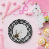 ヴィンテージ不気味なスパイダーレースゴシックハロウィーン ペーパープレート (パーティー)