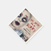 ヴィンテージ不気味なゾンビドールハローウィンパーティ スタンダードカクテルナプキン