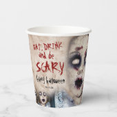 ヴィンテージ不気味なゾンビドールハローウィンパーティ 紙コップ (裏面)