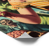 ヴィンテージ不気味なゾンビピンアップ ポスター (角)