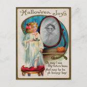 ヴィンテージ不気味なハロウィーン鏡はがき ポストカード (正面)