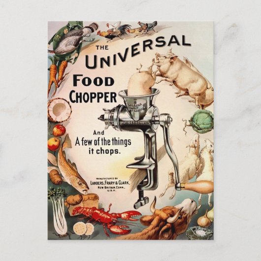 ヴィンテージ不気味なフードチョッパー及び葉書 ポストカード (正面)