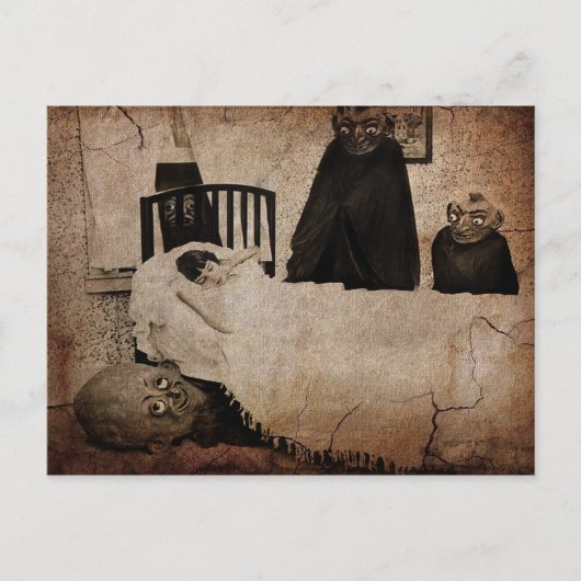 ヴィンテージ不気味なブギーマン葉書 ポストカード (正面)