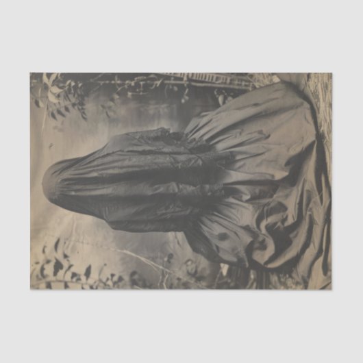 ヴィンテージ不気味なベールの女性の切り離し 薄葉紙 (正面)