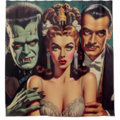 ヴィンテージ不気味なホラーアート シャワーカーテン (正面)