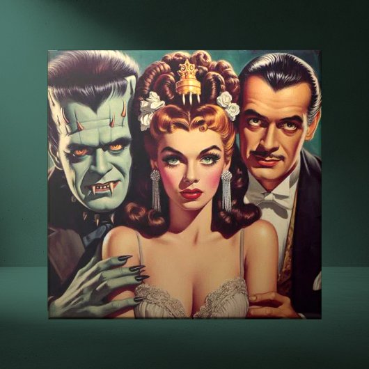 ヴィンテージ不気味なホラーアート タイル