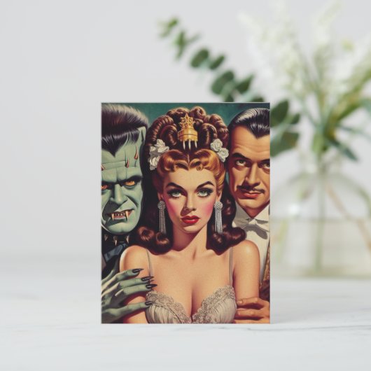 ヴィンテージ不気味なホラーアート ポストカード (スタンド正面)