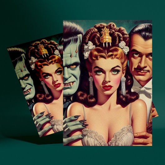 ヴィンテージ不気味なホラーアート ポストカード