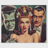 ヴィンテージ不気味なホラーアート ラッピングペーパー (フラット)