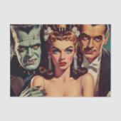 ヴィンテージ不気味なホラーアート 薄葉紙 (正面)