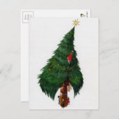 ヴィンテージ不気味なリビングクリスマスツリー ポストカード (正面/裏面)