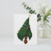 ヴィンテージ不気味なリビングクリスマスツリー ポストカード (スタンド正面)