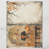 ヴィンテージ不気味な女の子ハロウィーンジャンクジャーナルページ (正面)