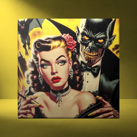 ヴィンテージ不気味な少女 タイル