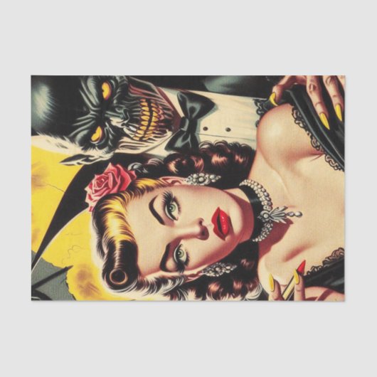 ヴィンテージ不気味な少女 薄葉紙 (正面)