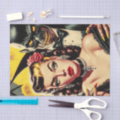 ヴィンテージ不気味な少女 薄葉紙 (クラフト)