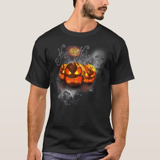 ヴィンテージ不気味カボチャのハロウィーンの衣装 Tシャツ (正面)