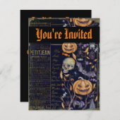 ヴィンテージ不気味カボチャハローウィンパーティ招待状 招待状 (正面/裏面)